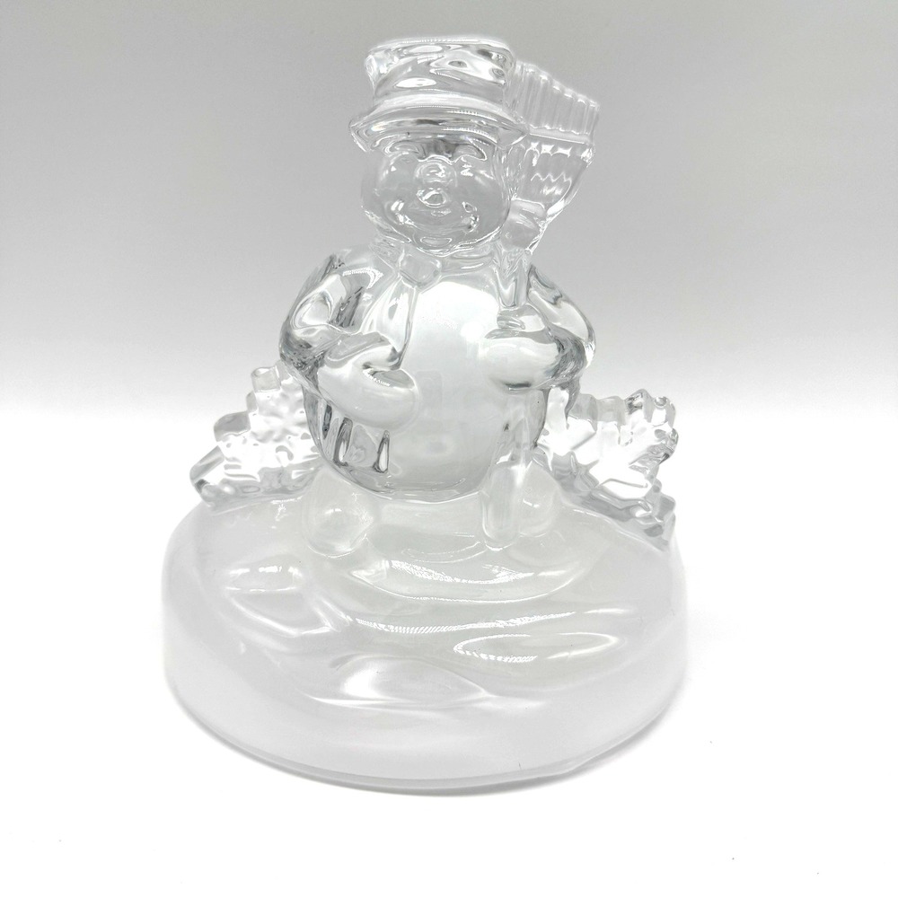 Vintage‎ Cristal D'Arques Snowman Figurine Clear/Frosted Lead Crystal France